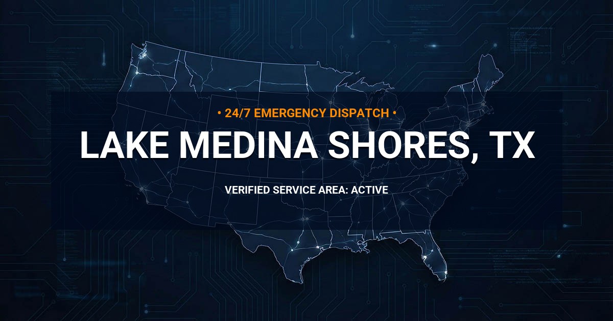 Emergency Plumbing Dispatch Map for Plumbing Services: Lake Medina Shores, TX