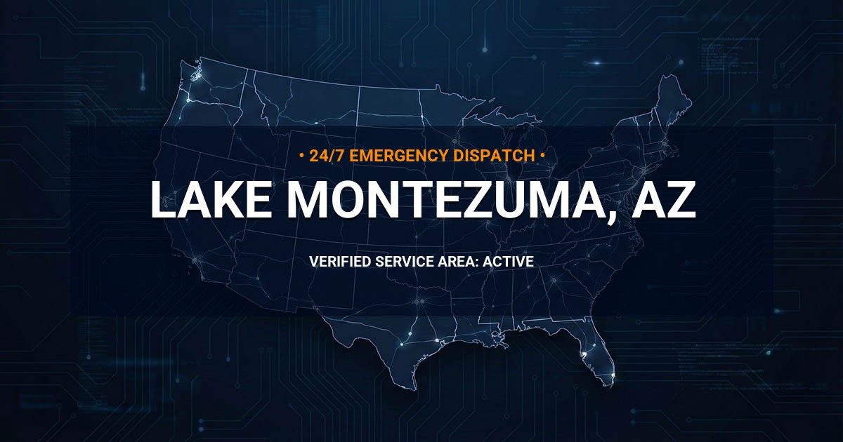 Emergency Plumbing Dispatch Map for Plumbing Services: Lake Montezuma, AZ