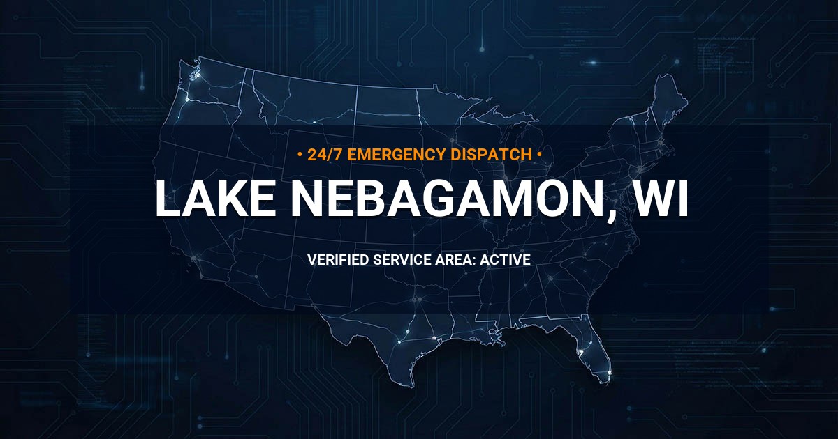 Emergency Plumbing Dispatch Map for Plumbing Services: Lake Nebagamon, WI
