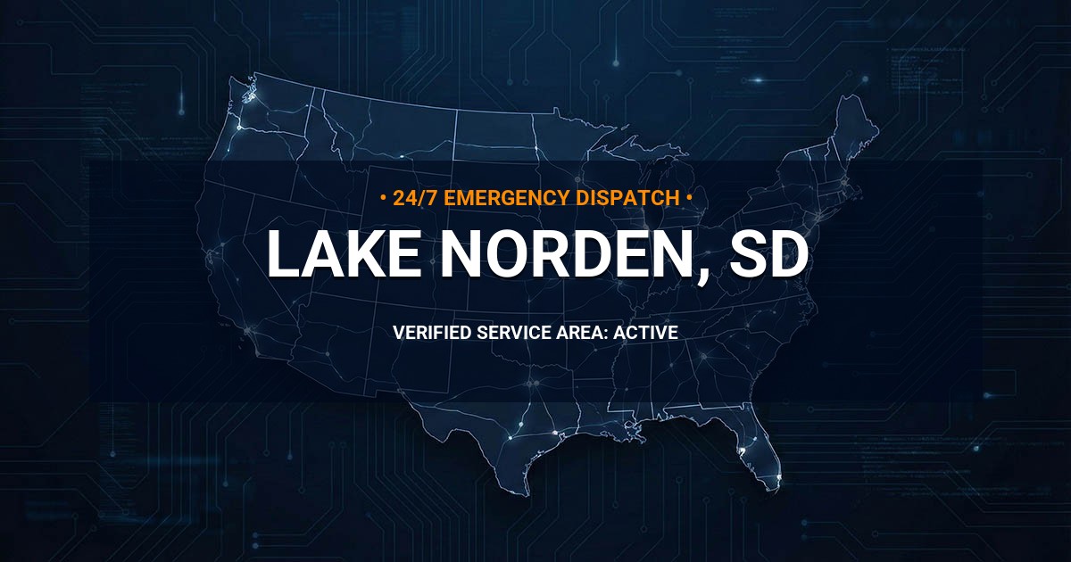 Emergency Plumbing Dispatch Map for Plumbing Services: Lake Norden, SD