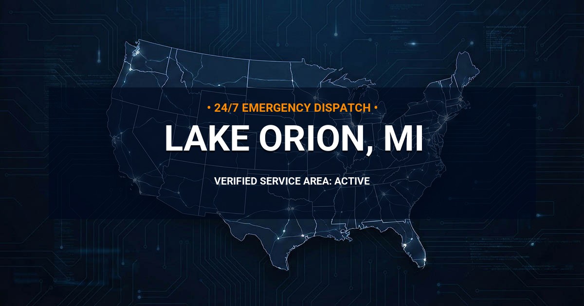 Emergency Plumbing Dispatch Map for Plumbing Services: Lake Orion, MI