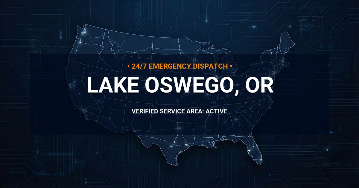Emergency Plumbing Dispatch Map for Plumbing Services: Lake Oswego, OR
