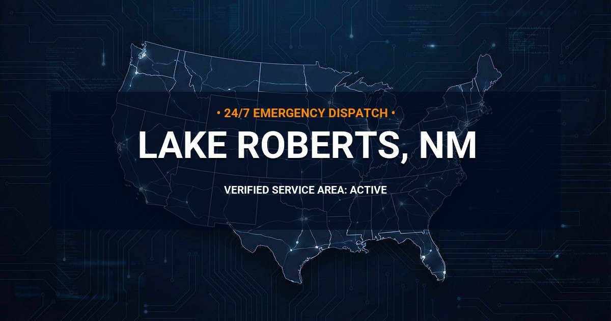 Emergency Plumbing Dispatch Map for Plumbing Services: Lake Roberts, NM