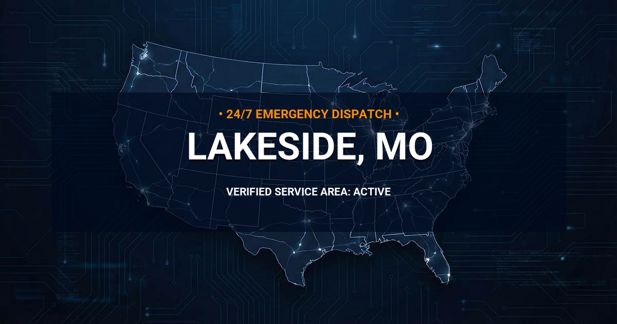 Emergency Plumbing Dispatch Map for Plumbing Services: Lakeside, MO