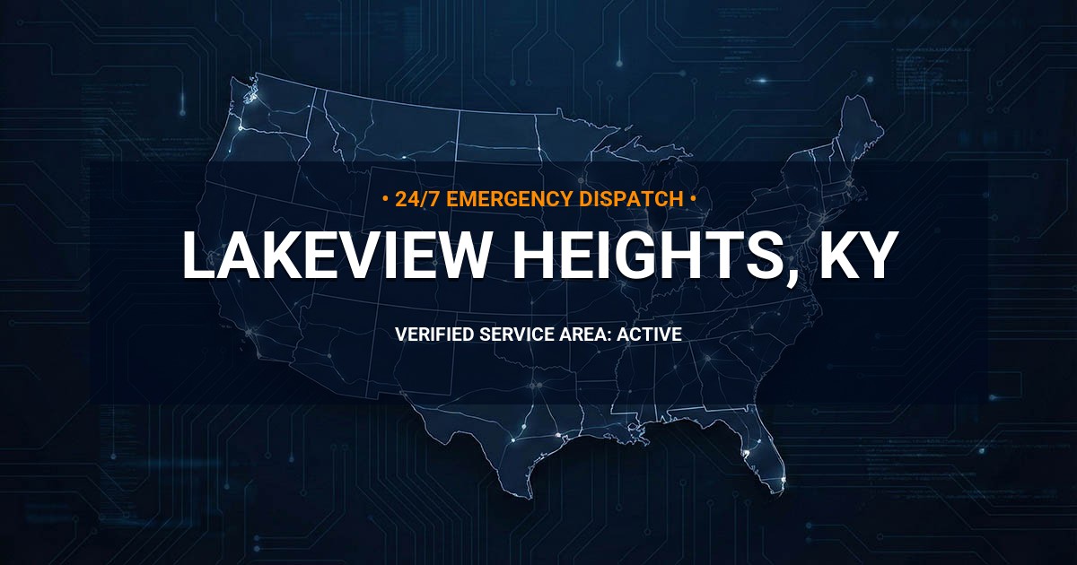 Emergency Plumbing Dispatch Map for Plumbing Services: Lakeview Heights, KY