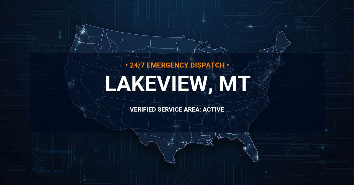 Emergency Plumbing Dispatch Map for Plumbing Services: Lakeview, MT