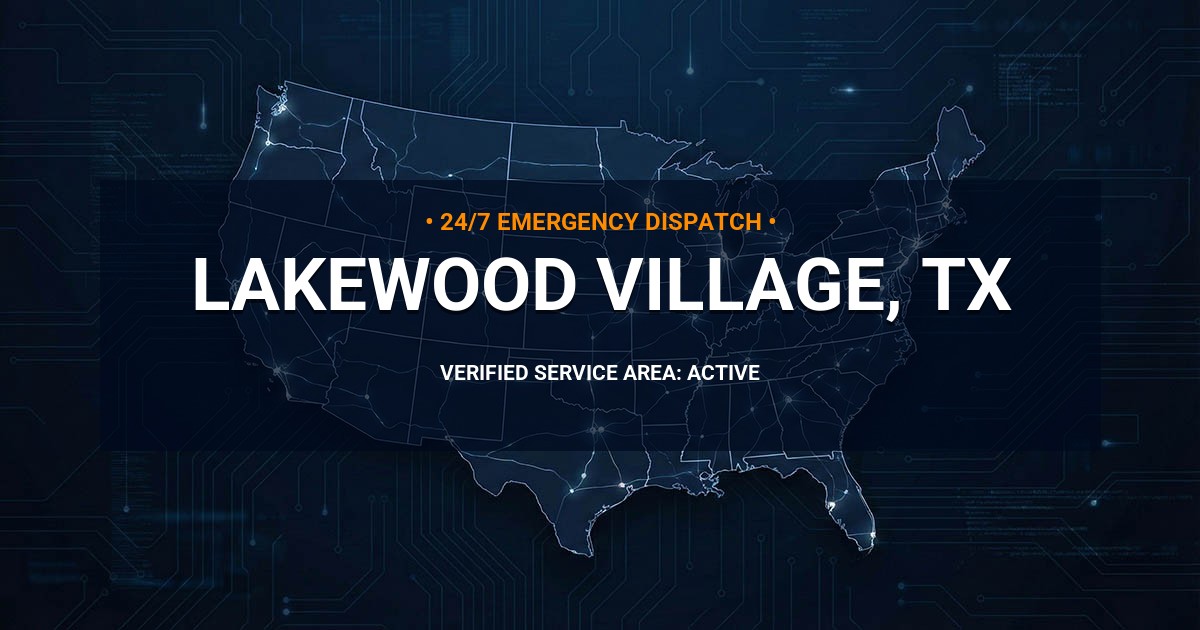 Emergency Plumbing Dispatch Map for Plumbing Services: Lakewood Village, TX