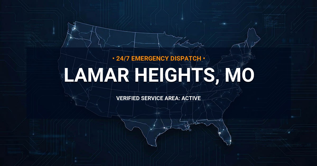 Emergency Plumbing Dispatch Map for Plumbing Services: Lamar Heights, MO