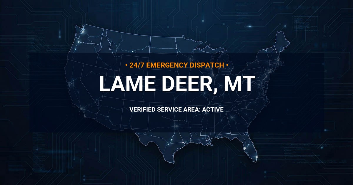 Emergency Plumbing Dispatch Map for Plumbing Services: Lame Deer, MT