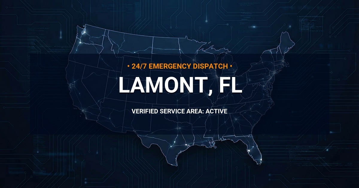 Emergency Plumbing Dispatch Map for Plumbing Services: Lamont, FL