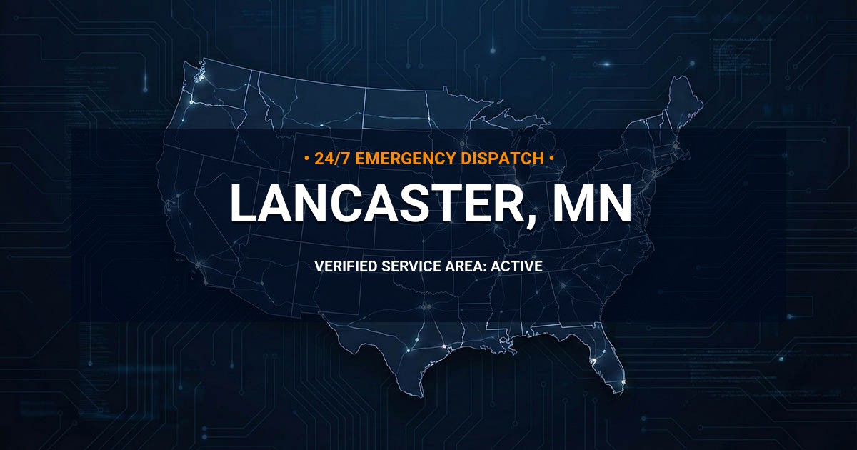 Emergency Plumbing Dispatch Map for Plumbing Services: Lancaster, MN