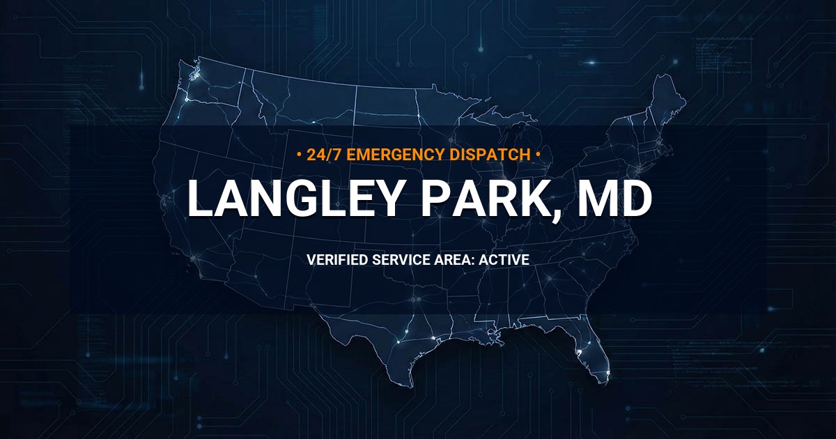 Emergency Plumbing Dispatch Map for Plumbing Services: Langley Park, MD