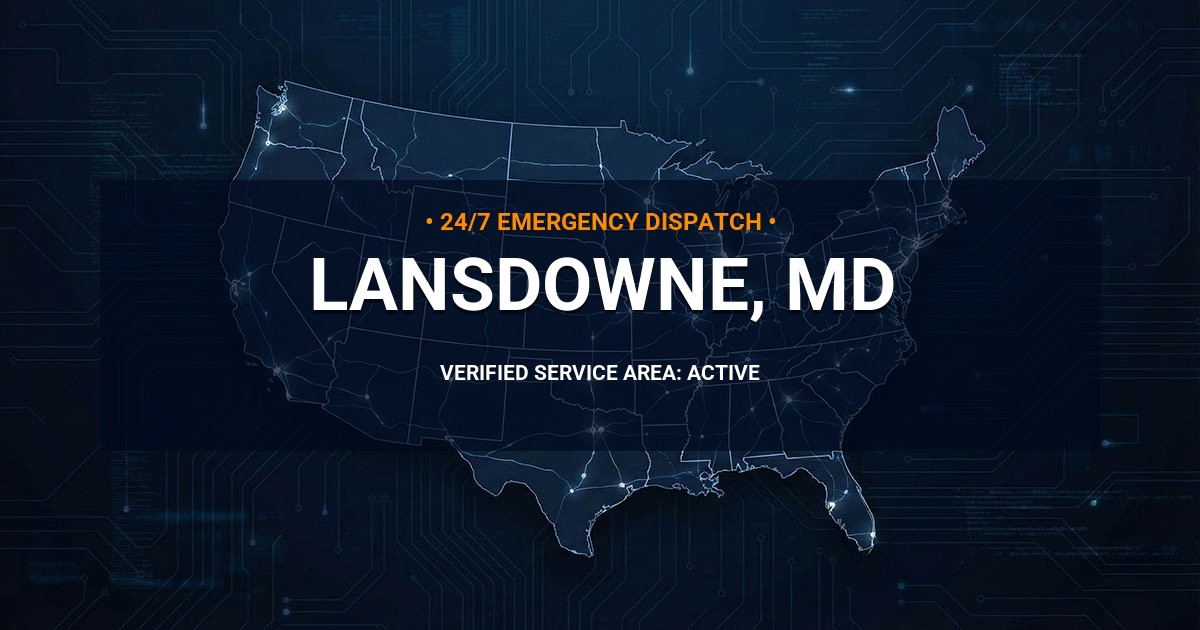 Emergency Plumbing Dispatch Map for Plumbing Services: Lansdowne, MD