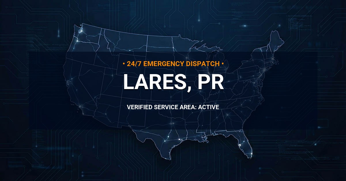 Emergency Plumbing Dispatch Map for Plumbing Services: Lares, PR