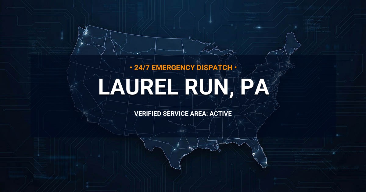 Emergency Plumbing Dispatch Map for Plumbing Services: Laurel Run, PA