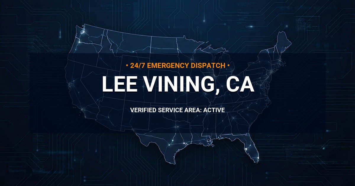 Emergency Plumbing Dispatch Map for Plumbing Services: Lee Vining, CA
