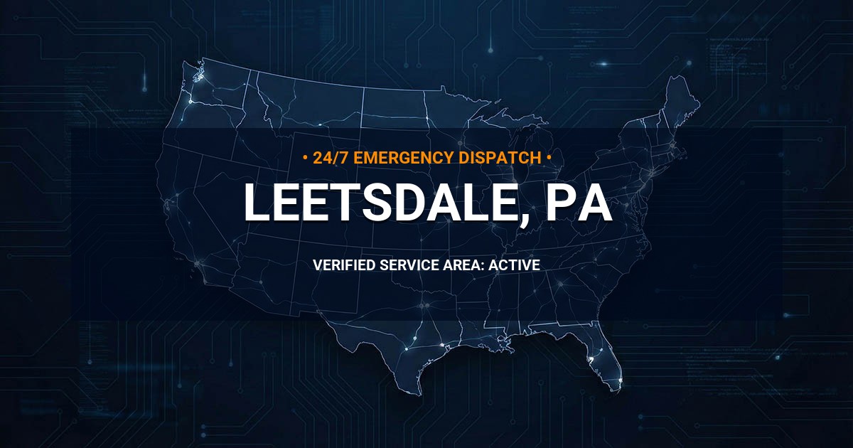 Emergency Plumbing Dispatch Map for Plumbing Services: Leetsdale, PA