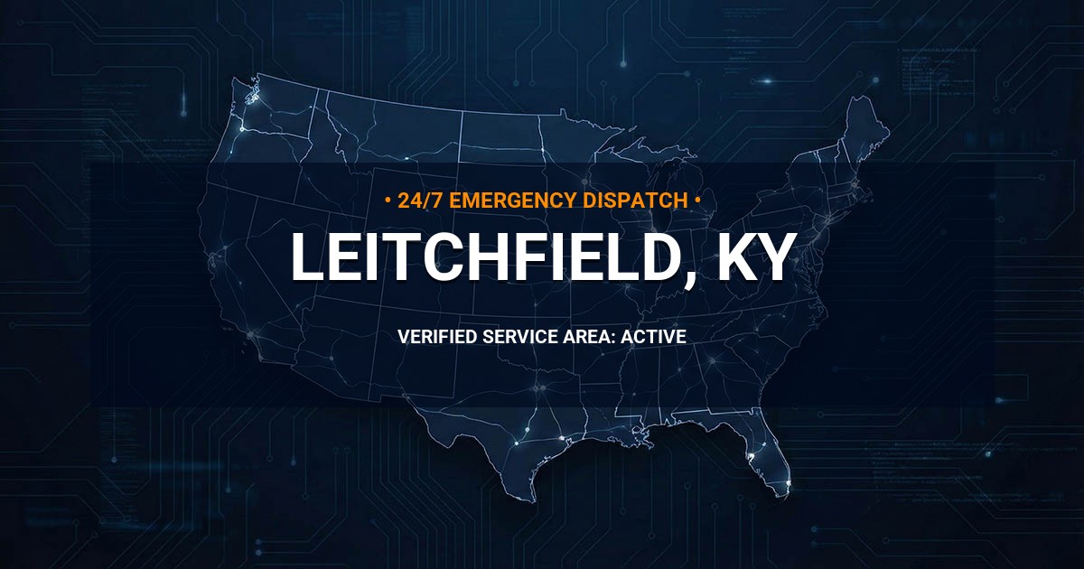 Emergency Plumbing Dispatch Map for Plumbing Services: Leitchfield, KY