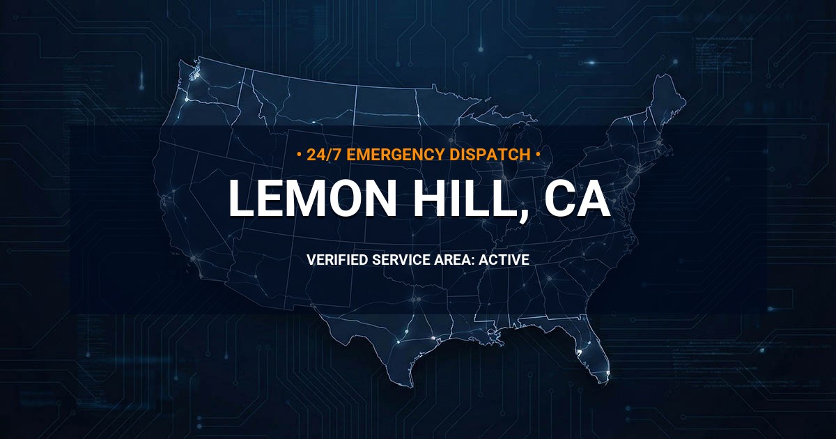 Emergency Plumbing Dispatch Map for Plumbing Services: Lemon Hill, CA