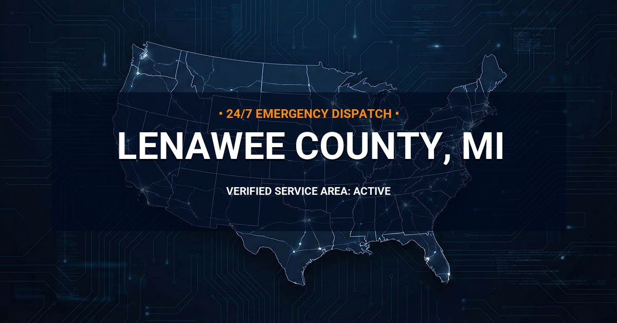 Emergency Plumbing Dispatch Map for Lenawee County Plumbing Logistics