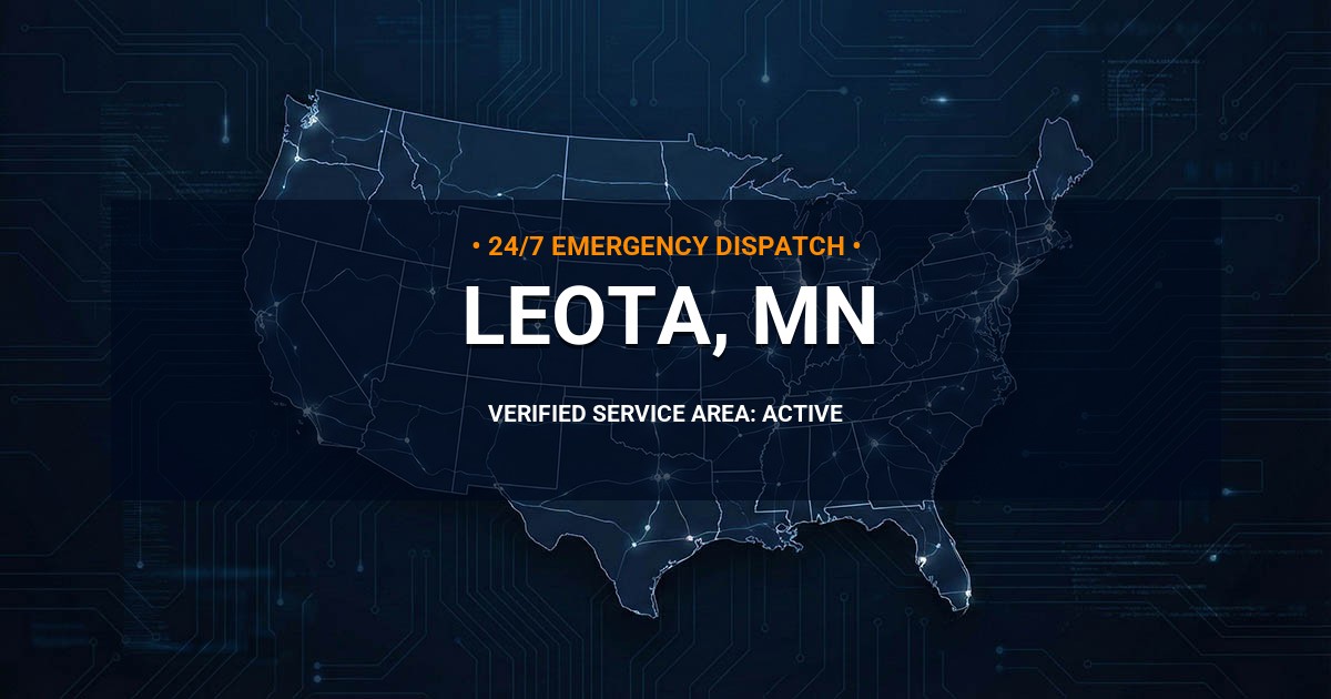 Emergency Plumbing Dispatch Map for Plumbing Services: Leota, MN