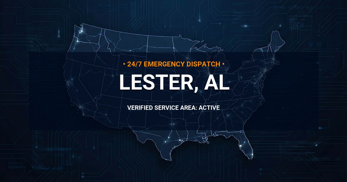 Emergency Plumbing Dispatch Map for Plumbing Services: Lester, AL