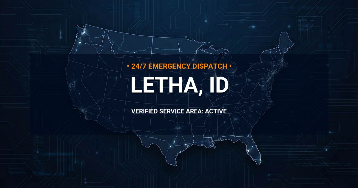 Emergency Plumbing Dispatch Map for Plumbing Services: Letha, ID