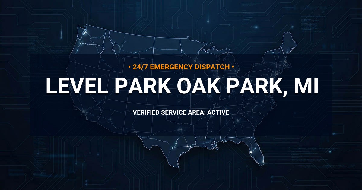 Emergency Plumbing Dispatch Map for Plumbing Services: Level Park-Oak Park, MI