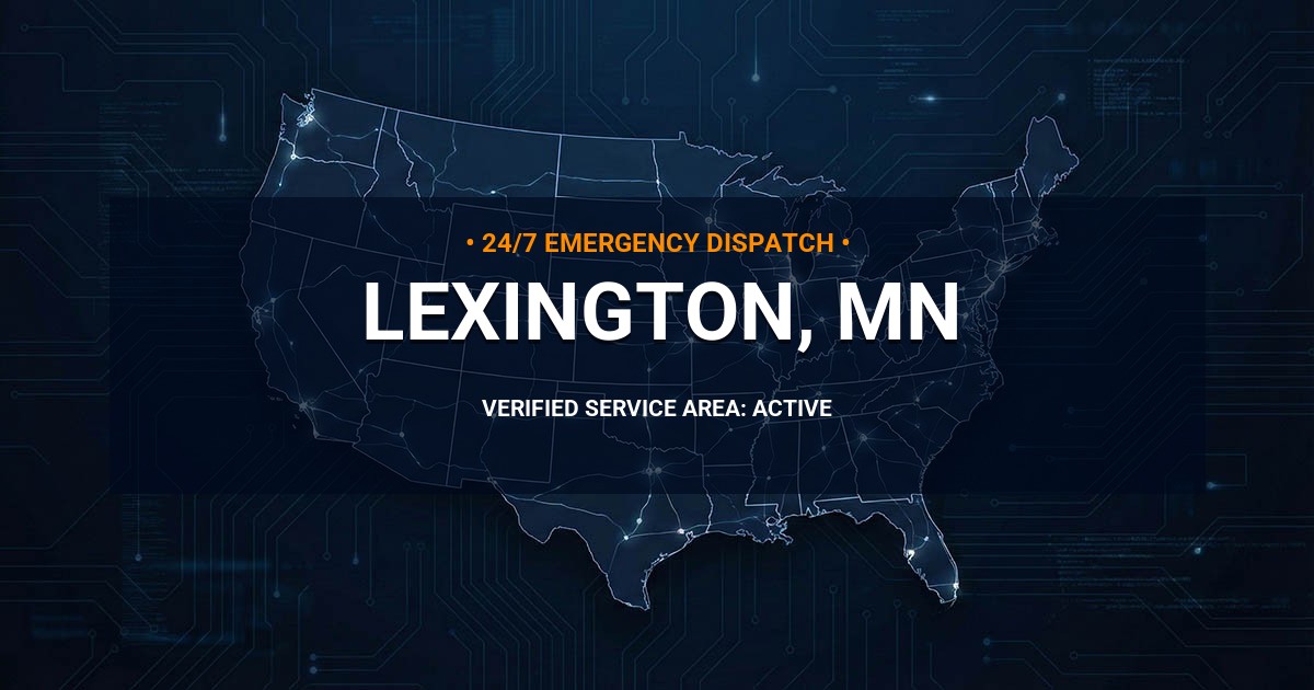 Emergency Plumbing Dispatch Map for Plumbing Services: Lexington, MN