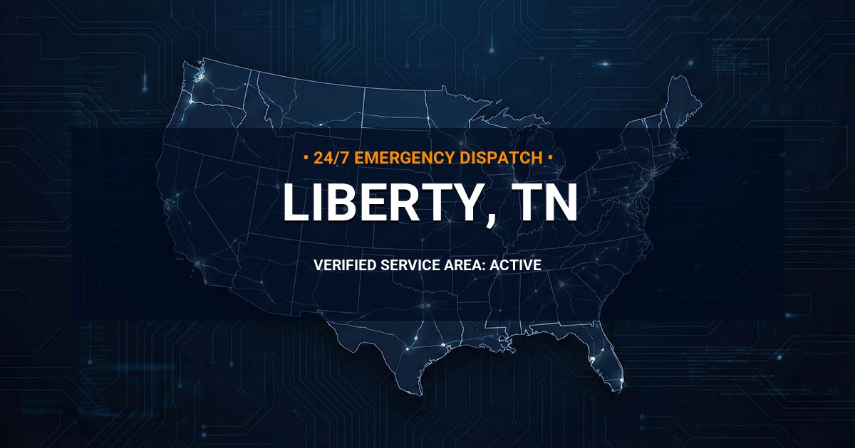 Emergency Plumbing Dispatch Map for Plumbing Services: Liberty, TN