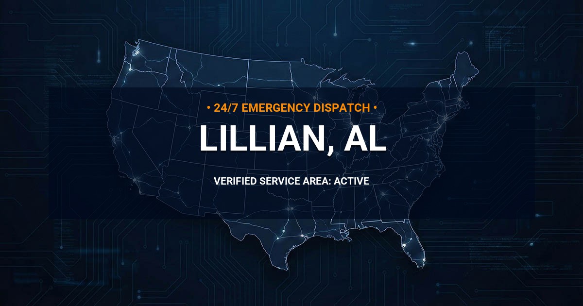 Emergency Plumbing Dispatch Map for Plumbing Services: Lillian, AL