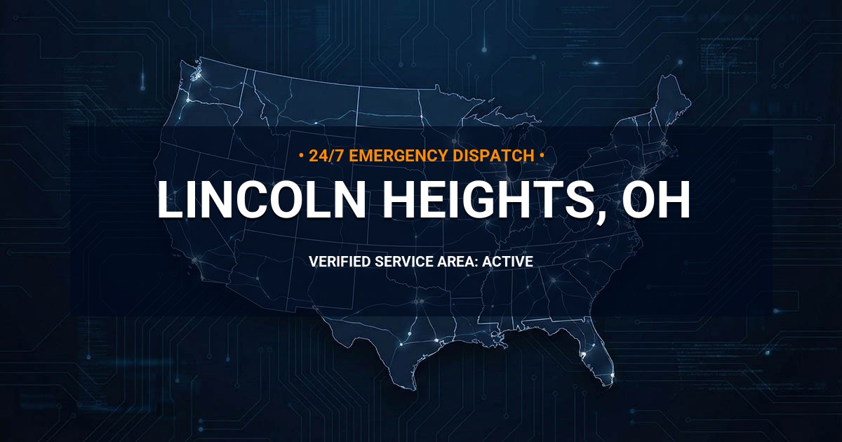 Emergency Plumbing Dispatch Map for Plumbing Services: Lincoln Heights, OH