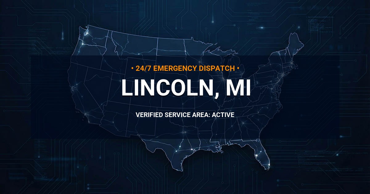 Emergency Plumbing Dispatch Map for Plumbing Services: Lincoln, MI
