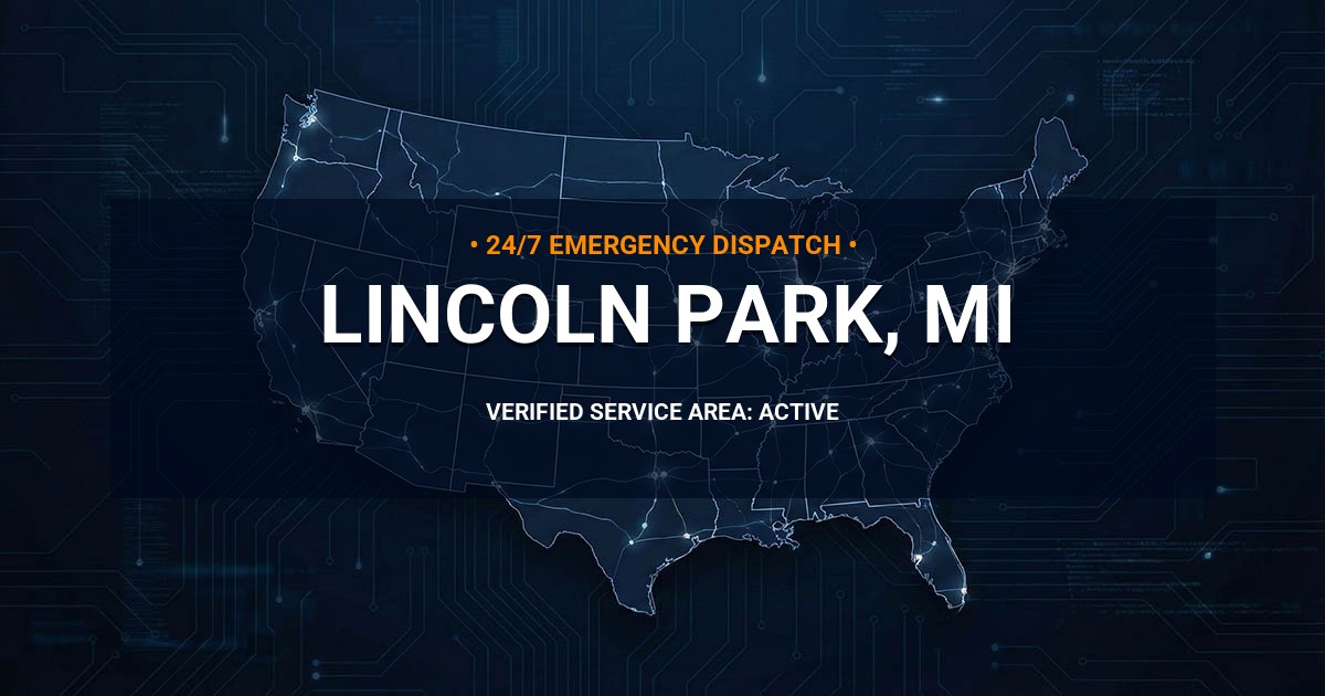 Emergency Plumbing Dispatch Map for Plumbing Services: Lincoln Park, MI