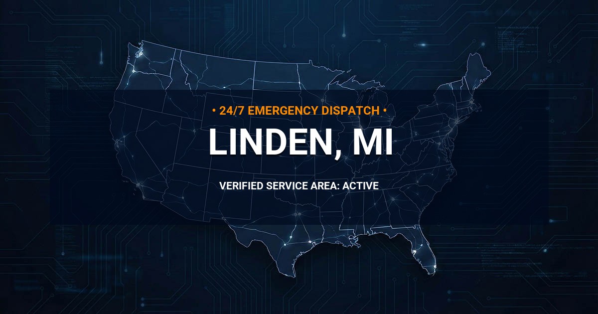 Emergency Plumbing Dispatch Map for Plumbing Services: Linden, MI