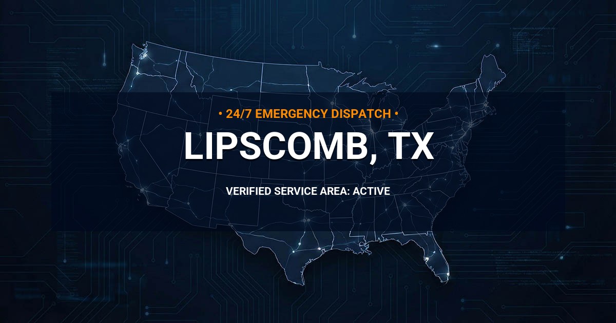 Emergency Plumbing Dispatch Map for Plumbing Services: Lipscomb, TX