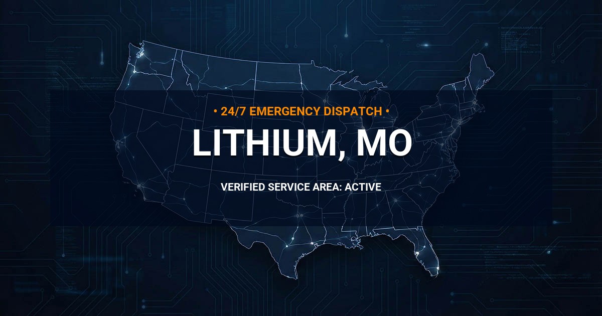 Emergency Plumbing Dispatch Map for Plumbing Services: Lithium, MO