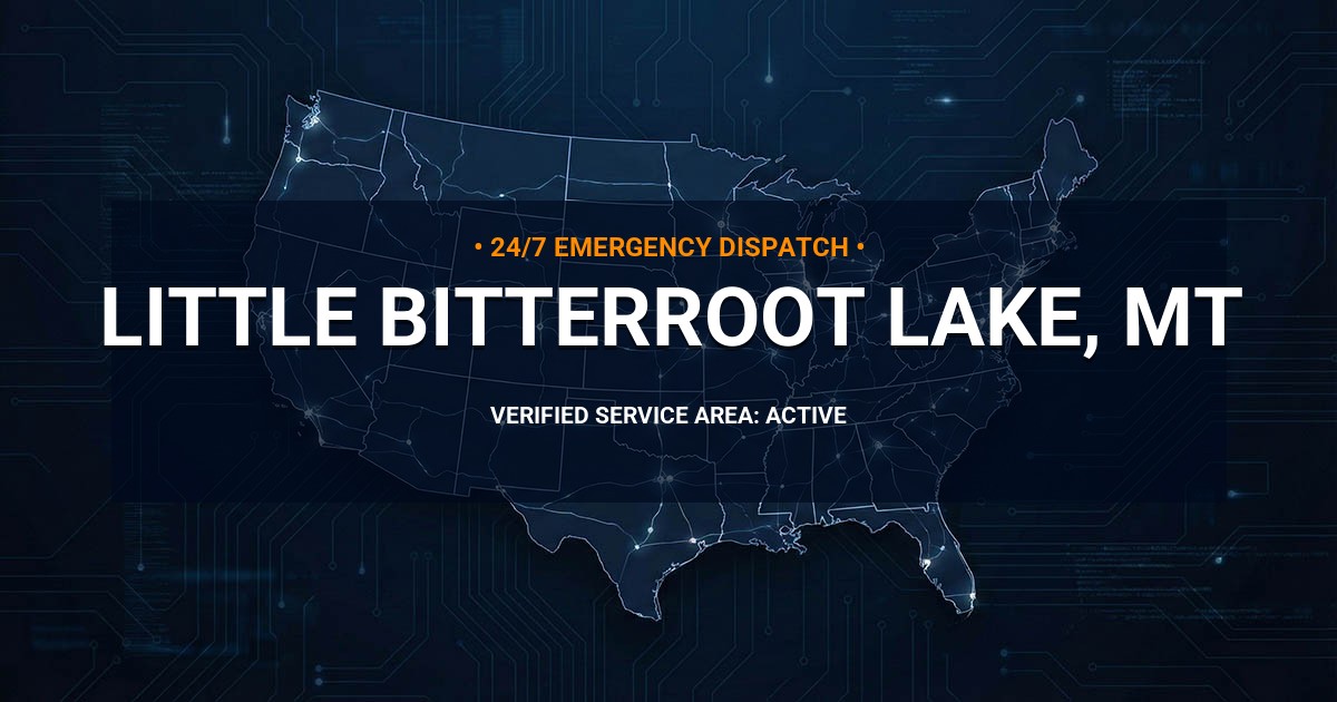 Emergency Plumbing Dispatch Map for Plumbing Services: Little Bitterroot Lake, MT