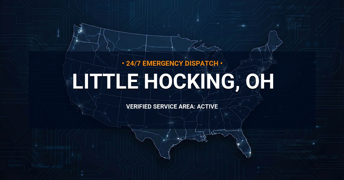Emergency Plumbing Dispatch Map for Plumbing Services: Little Hocking, OH