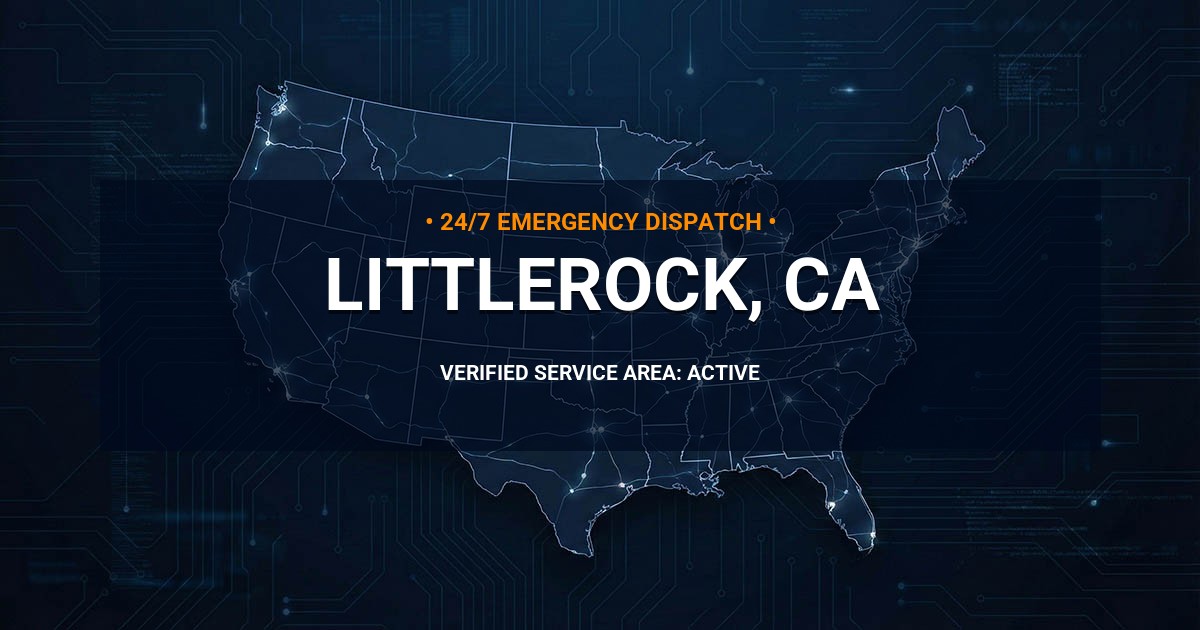 Emergency Plumbing Dispatch Map for Plumbing Services: Littlerock, CA