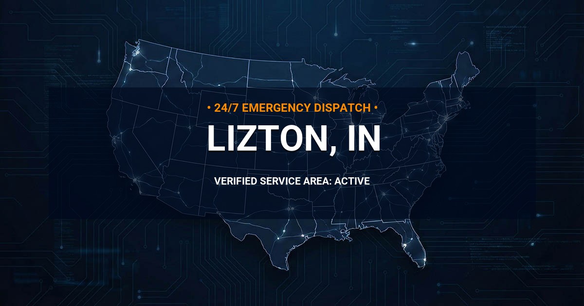 Emergency Plumbing Dispatch Map for Plumbing Services: Lizton, IN