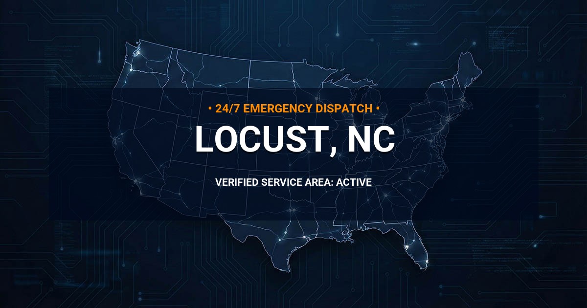 Emergency Plumbing Dispatch Map for Plumbing Services: Locust, NC