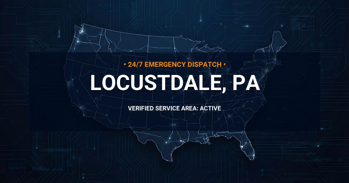 Emergency Plumbing Dispatch Map for Plumbing Services: Locustdale, PA