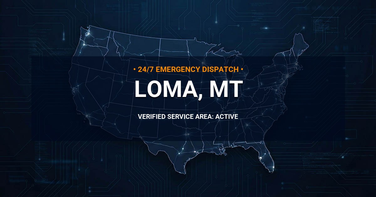 Emergency Plumbing Dispatch Map for Plumbing Services: Loma, MT