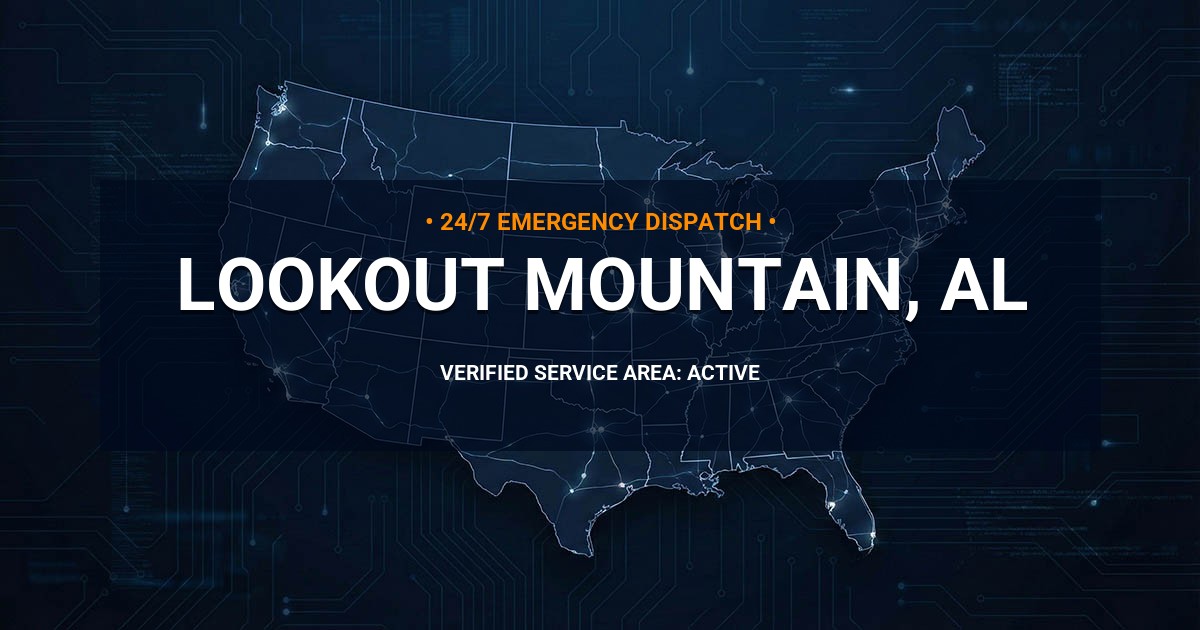 Emergency Plumbing Dispatch Map for Plumbing Services: Lookout Mountain, AL