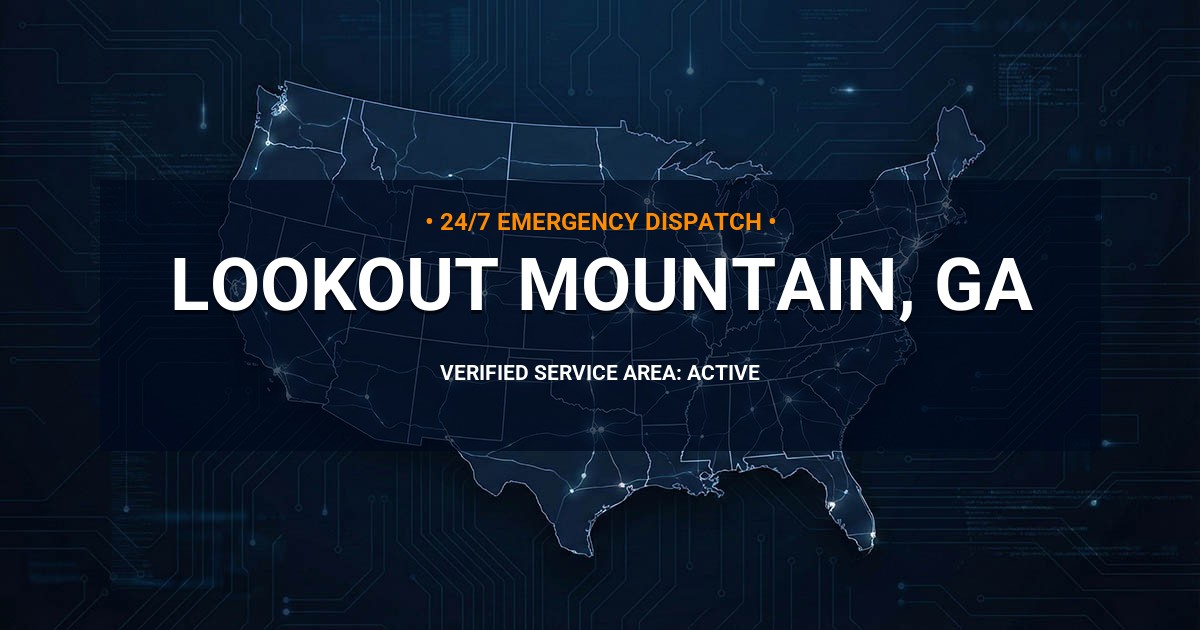 Emergency Plumbing Dispatch Map for Plumbing Services: Lookout Mountain, GA