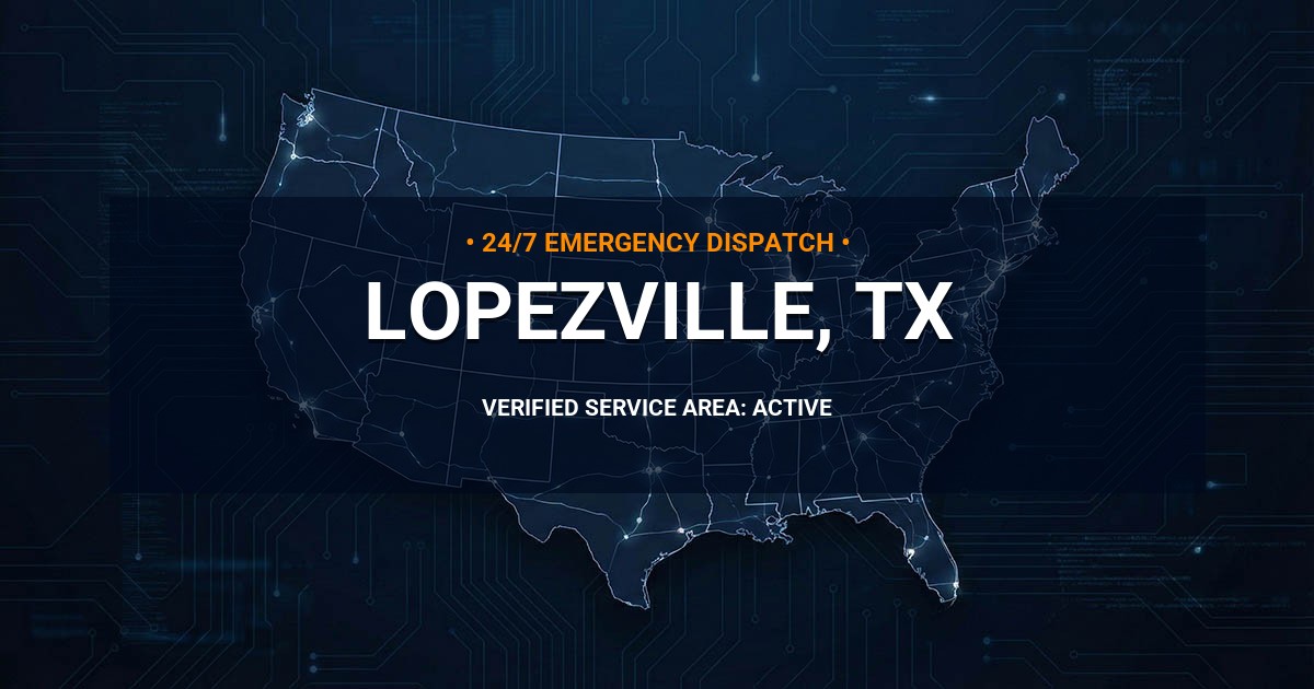 Emergency Plumbing Dispatch Map for Plumbing Services: Lopezville, TX
