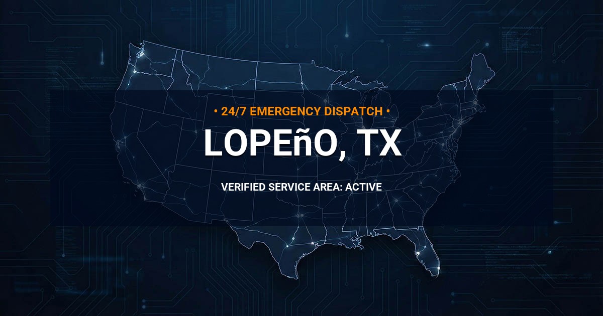 Emergency Plumbing Dispatch Map for Plumbing Services: Lopeño, TX