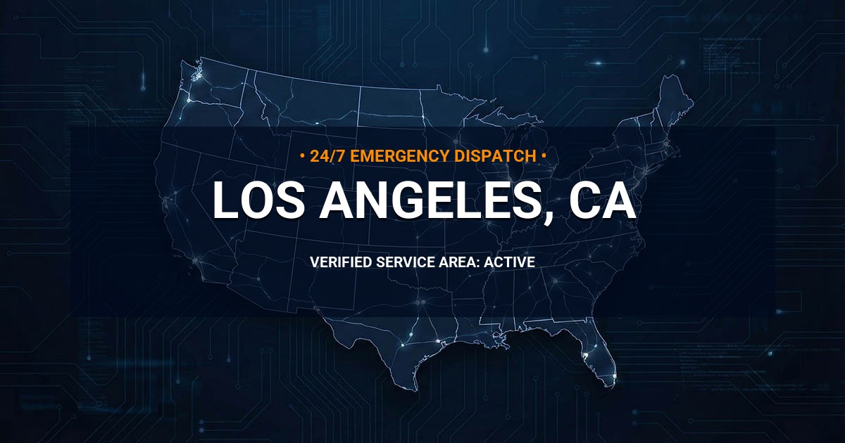 Emergency Plumbing Dispatch Map for Plumbing Services: Los Angeles, CA