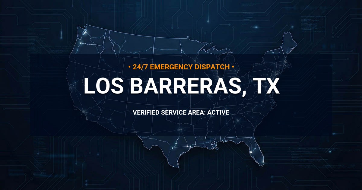 Emergency Plumbing Dispatch Map for Plumbing Services: Los Barreras, TX